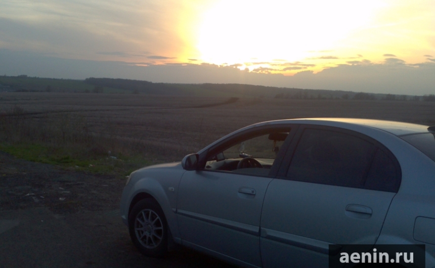 Закат на трассе М-4 в Тульской области